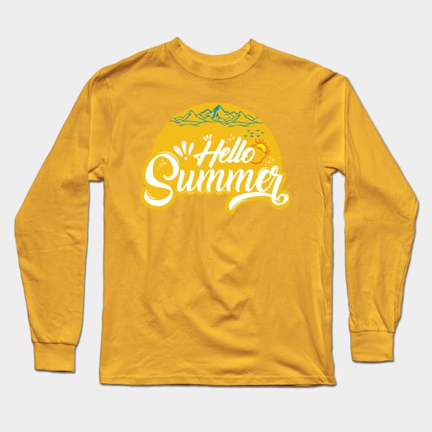 Hello Summer Long Sleeve T-Shirt by AxAr